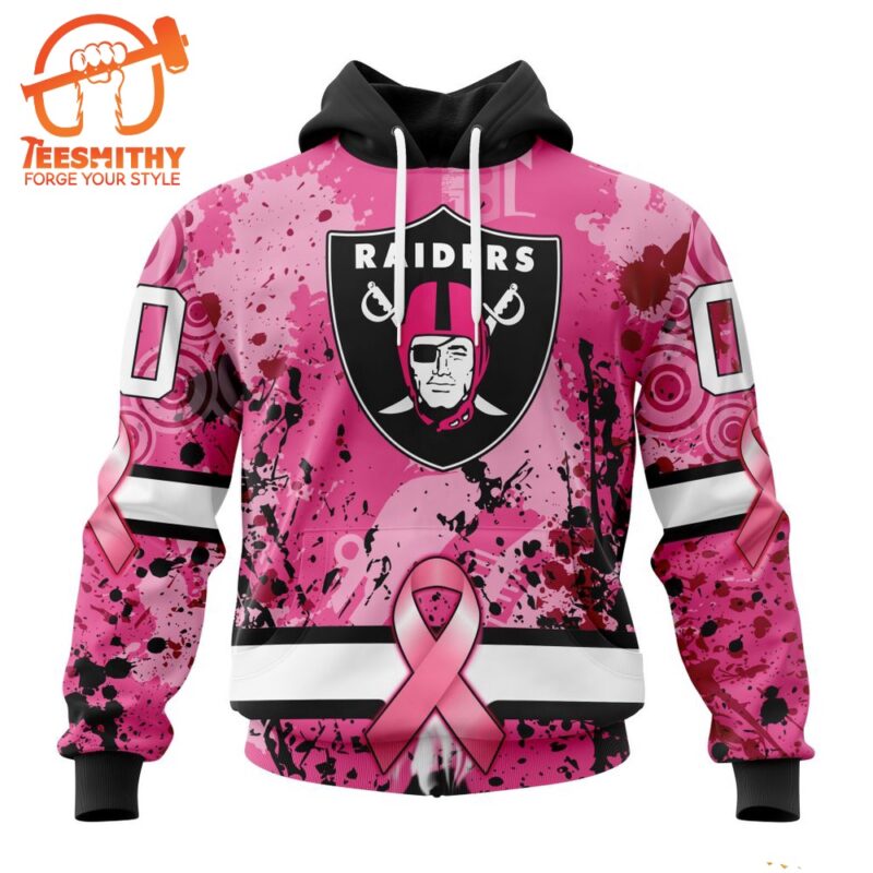 NFL Las Vegas Raiders I Pink I Can In October We Wear Pink Breast Cancer Hoodie 1