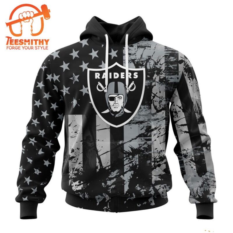 NFL Las Vegas Raiders Special Classic Grunge American Flag Hoodie 1