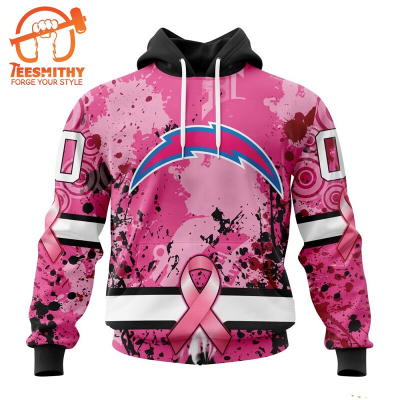 NFL Los Angeles Chargers I Pink I Can In October We Wear Pink Breast Cancer Hoodie 1