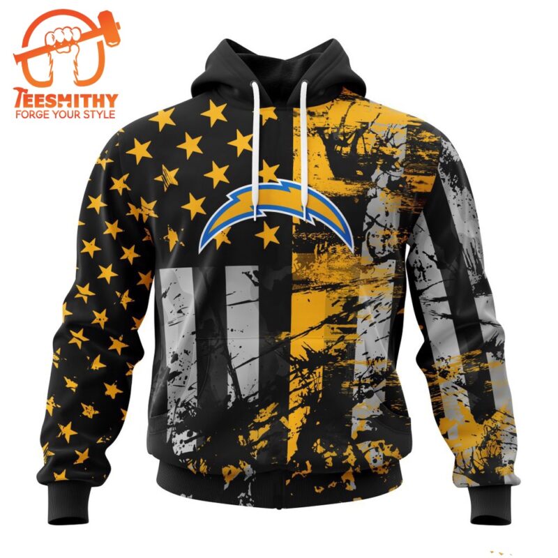 NFL Los Angeles Chargers Special Classic Grunge American Flag Hoodie 1