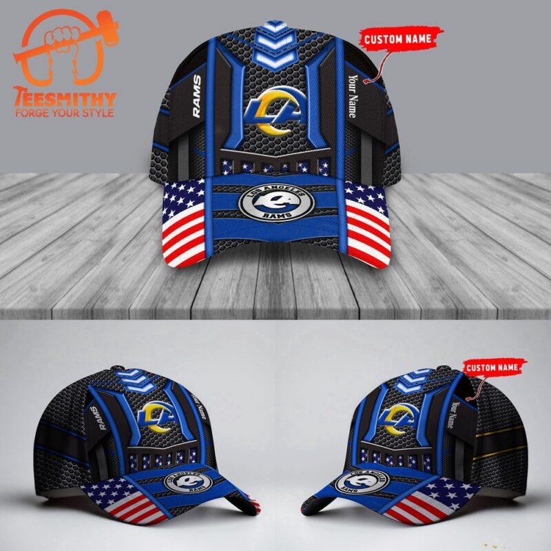 NFL Los Angeles Rams America Flag Football Custom Baseball Cap
