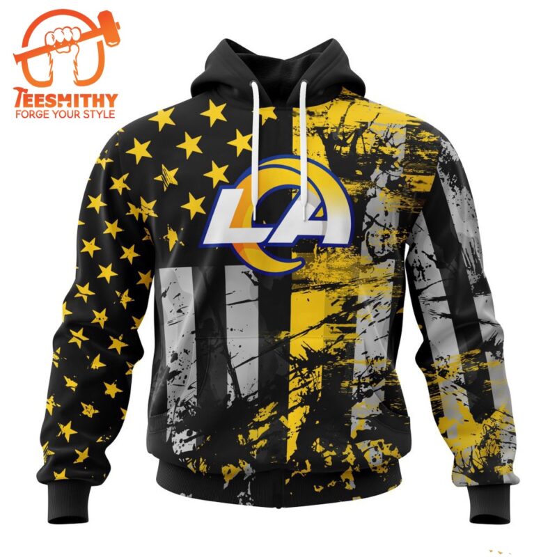 NFL Los Angeles Rams Special Classic Grunge American Flag Hoodie 1