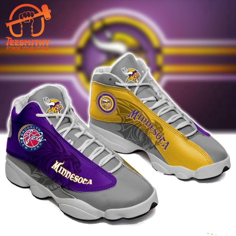 NFL Minnesota Vikings Air Jordan 13 Sneaker Shoes For Football Fans