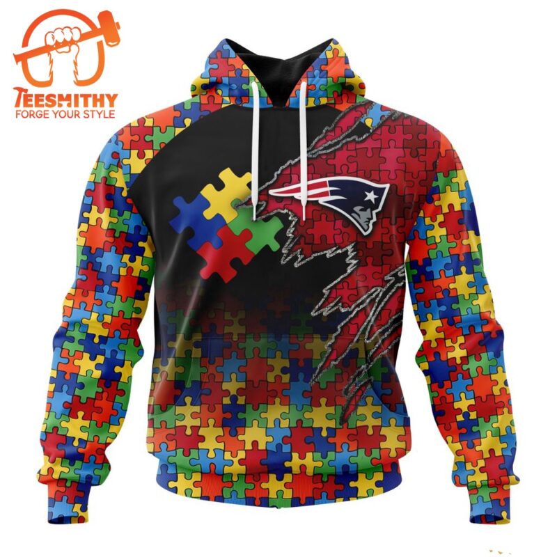 NFL New England Patriots Autism Awareness Design Custom Hoodie 1