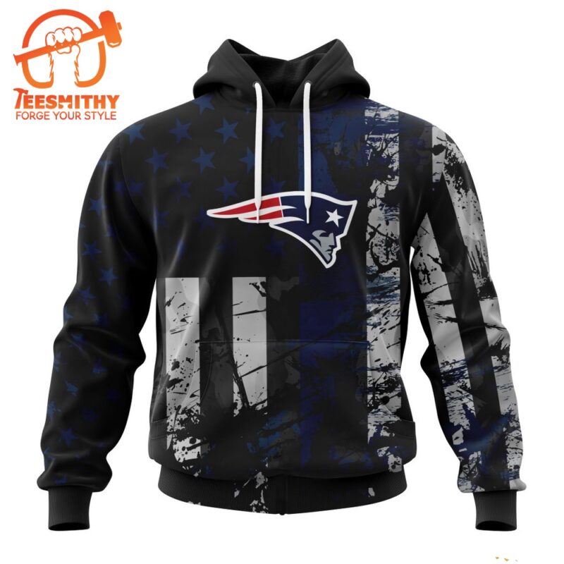 NFL New England Patriots Special Classic Grunge American Flag Hoodie 1