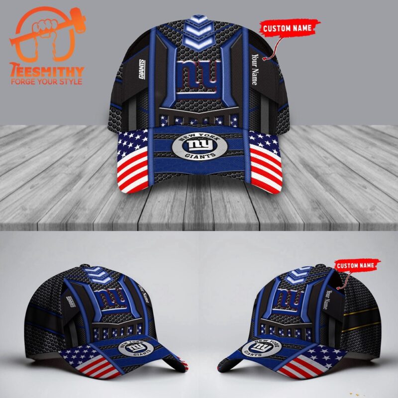 NFL New York Giants America Flag Football Custom Baseball Cap