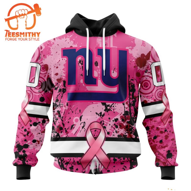 NFL New York Giants I Pink I Can In October We Wear Pink Breast Cancer Hoodie 1