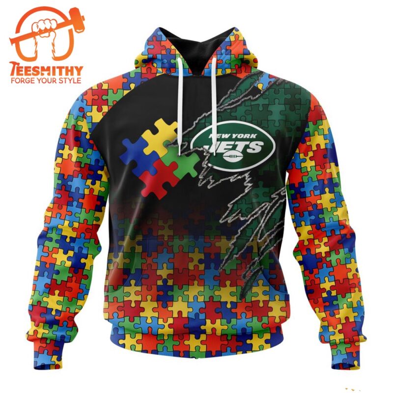 NFL New York Jets Autism Awareness Design Custom Hoodie 1