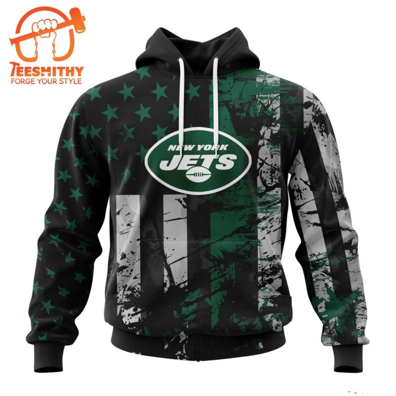 NFL New York Jets Special Classic Grunge American Flag Hoodie 1