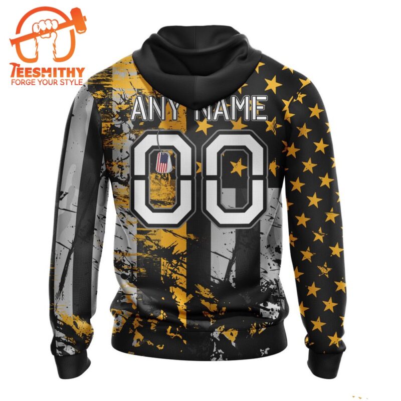 NFL Pittsburgh Steelers Special Classic Grunge American Flag Hoodie 2