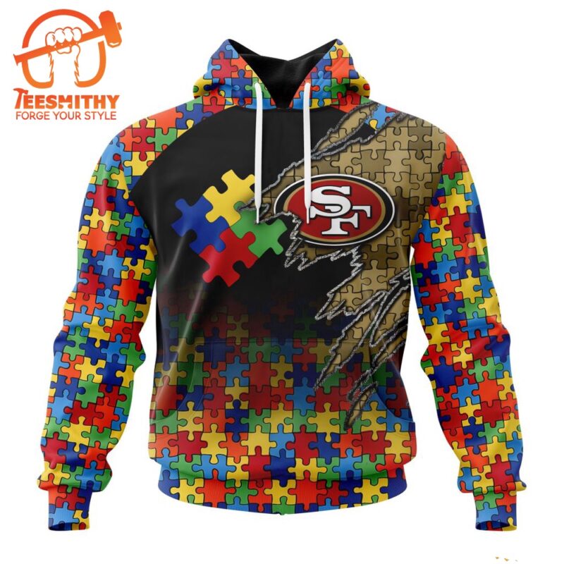 NFL San Francisco 49ers Autism Awareness Design Custom Hoodie 1