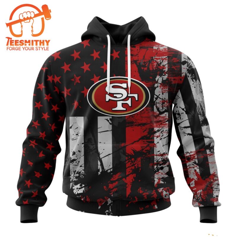 NFL San Francisco 49ers Special Classic Grunge American Flag Hoodie 1