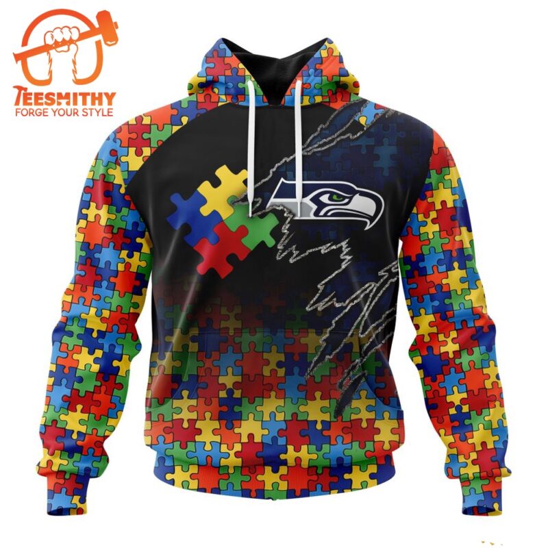NFL Seattle Seahawks Autism Awareness Design Custom Hoodie 1