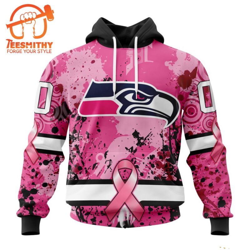 NFL Seattle Seahawks I Pink I Can In October We Wear Pink Breast Cancer Hoodie 1