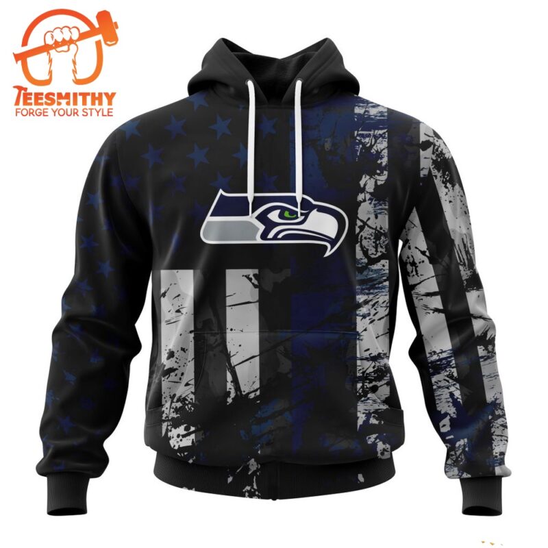 NFL Seattle Seahawks Special Classic Grunge American Flag Hoodie 1