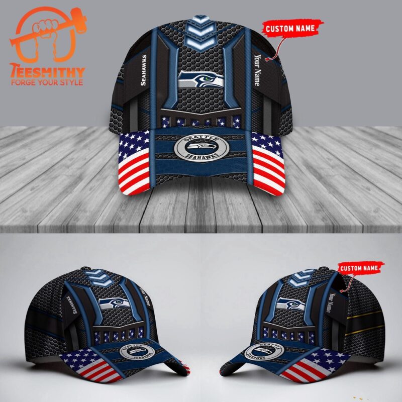 NFL Seattle seahawks America Flag Football Custom Baseball Cap