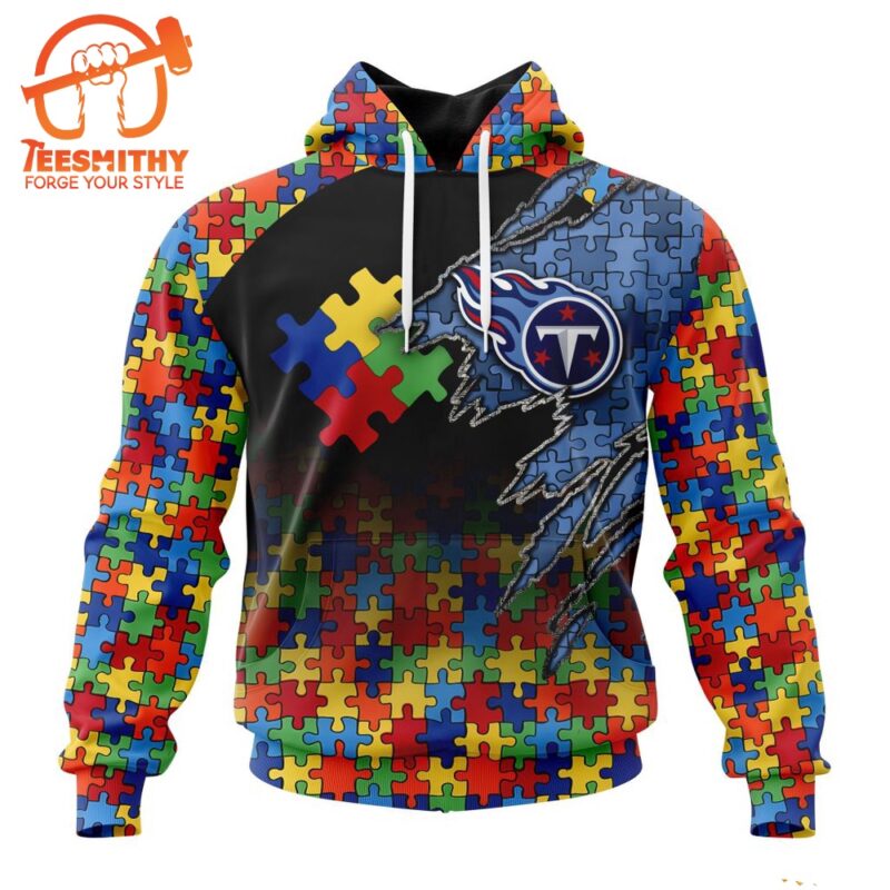 NFL Tennessee Titans Autism Awareness Design Custom Hoodie 1