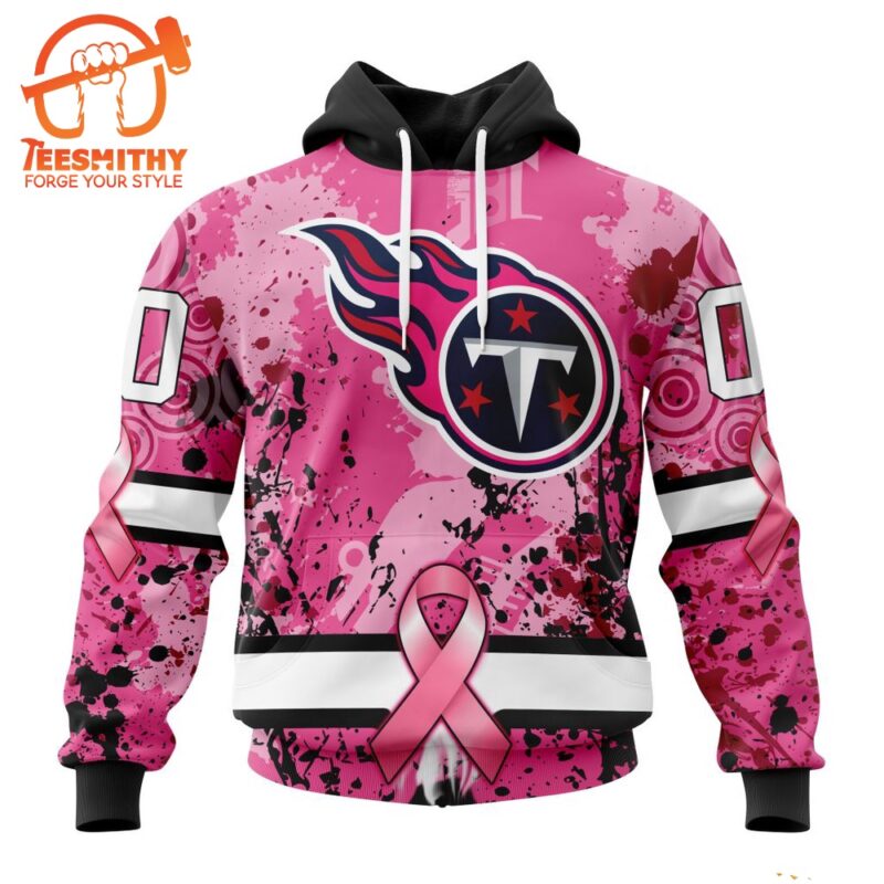 NFL Tennessee Titans I Pink I Can In October We Wear Pink Breast Cancer Hoodie 1