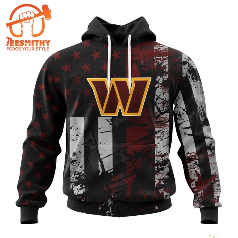 NFL Washington Football Team Special Classic Grunge American Flag Hoodie 1