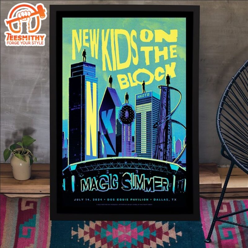 New Kids On The Block Jul 14 2024 Dos Equis Pavilion in Dallas TX Poster Canvas