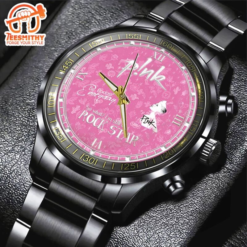 P!nk Black Stainless Steel Watch Pink Music Watch