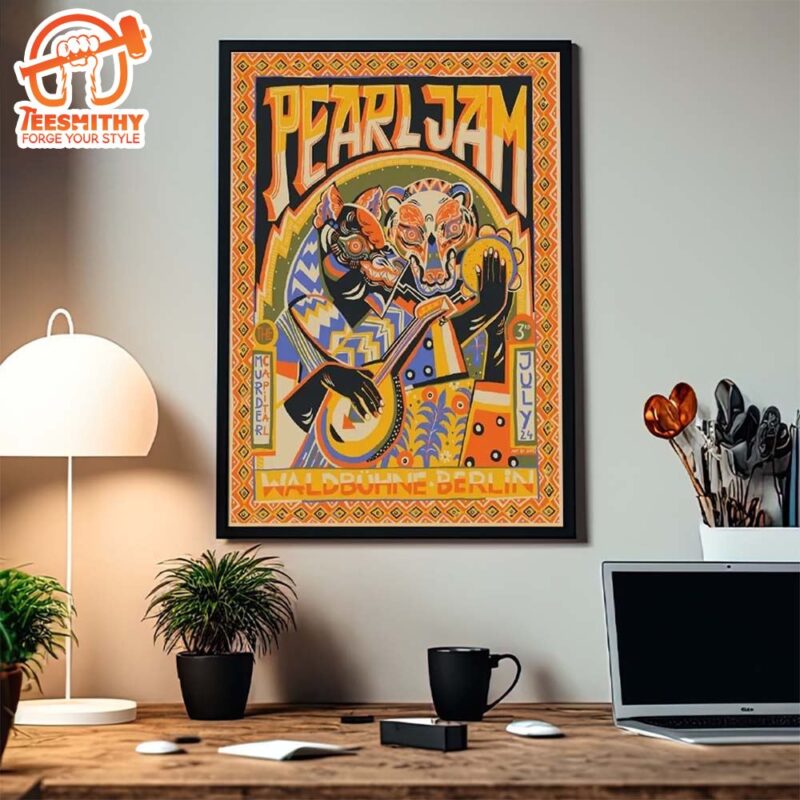 Pearl Jam With The Murder Capital Poster For The Berlin Waldbuhne Show On July 3 2024 Canvas