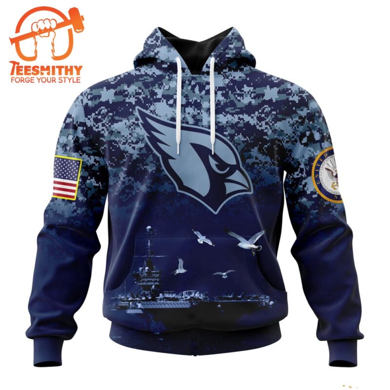 Personalized NFL Arizona Cardinals Honor US Navy Veterans Design Hoodie 1