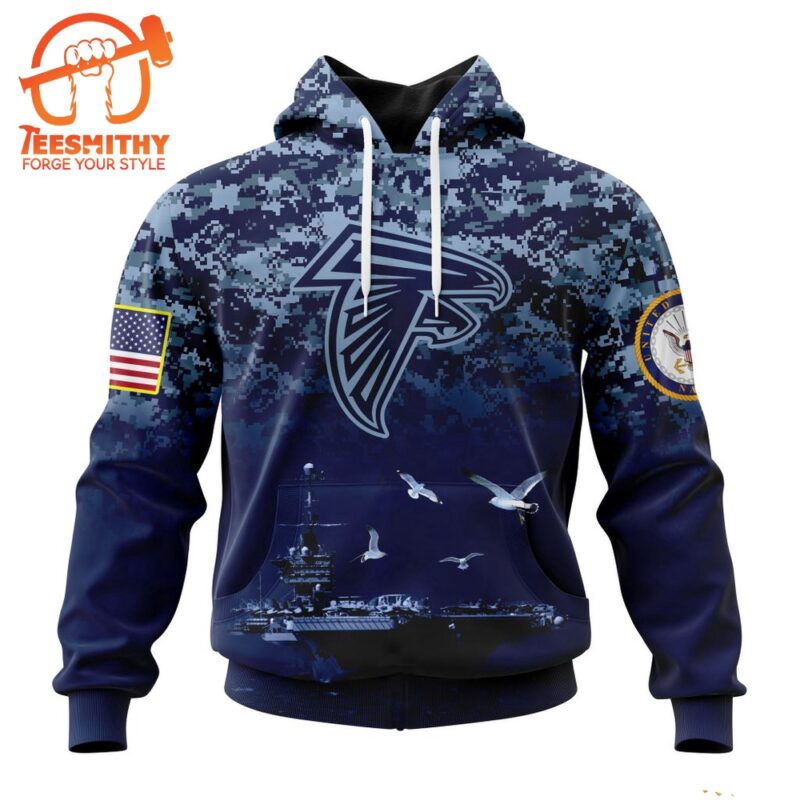 Personalized NFL Atlanta Falcons Honor US Navy Veterans Design Hoodie 1