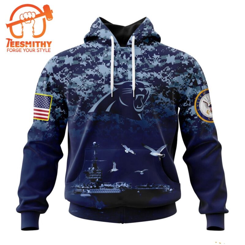 Personalized NFL Carolina Panthers Honor US Navy Veterans Design Hoodie 1
