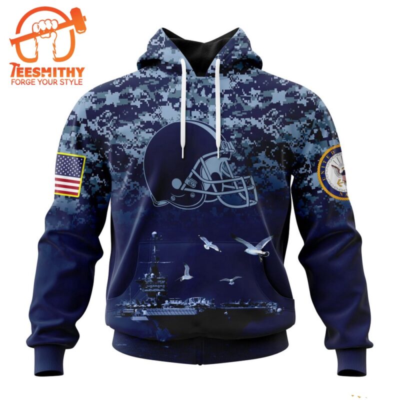 Personalized NFL Cleveland Browns Honor US Navy Veterans Design Hoodie 1