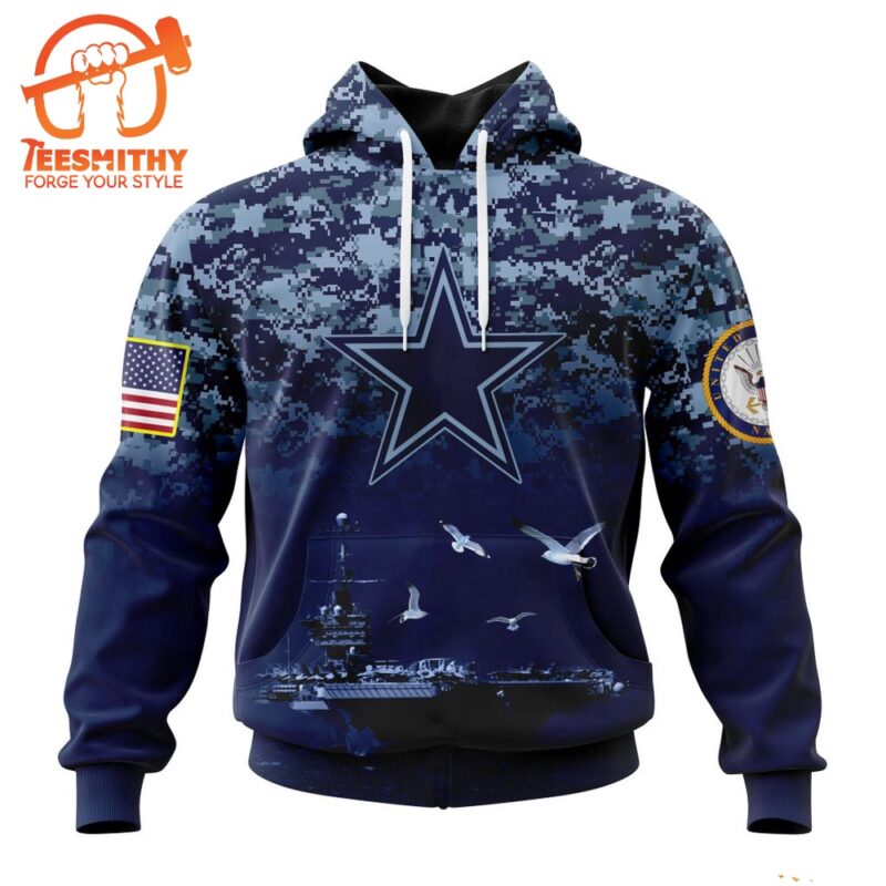 Personalized NFL Dallas Cowboys Honor US Navy Veterans Design Hoodie 1