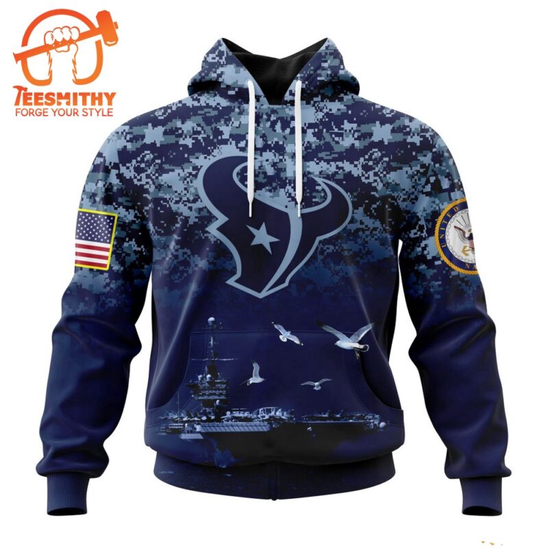 Personalized NFL Houston Texans Honor US Navy Veterans Design Hoodie 1