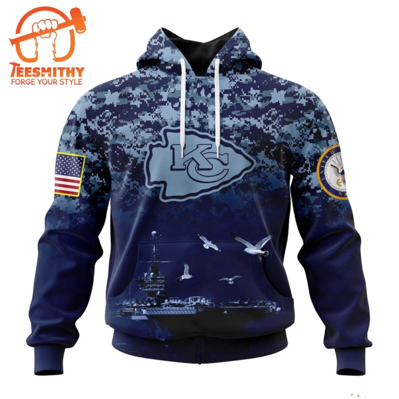 Personalized NFL Kansas City Chiefs Honor US Navy Veterans Design Hoodie 1