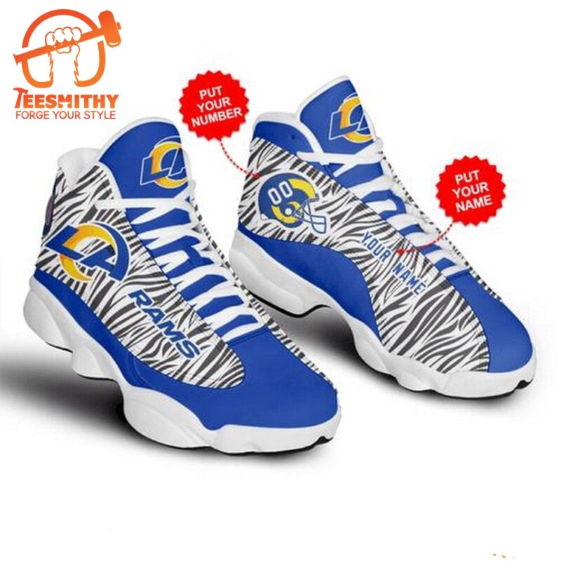 Personalized NFL Los Angeles Rams Football Logo Air Jordan 13 Shoes