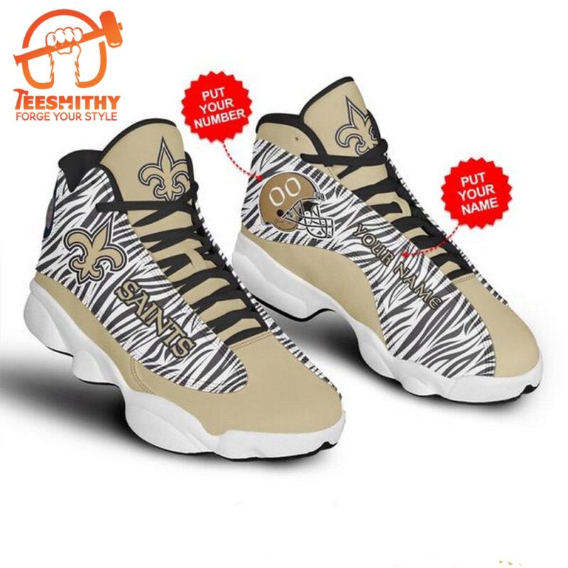 Personalized NFL New Orleans Saints Sporty Air Jordan 13 Shoes Sneaker