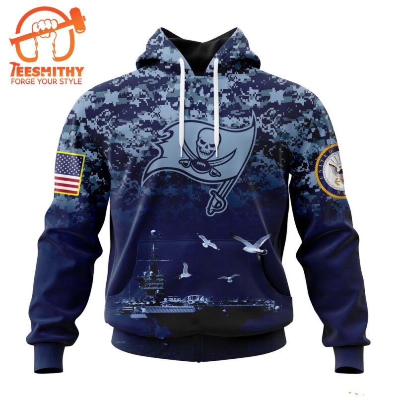 Personalized NFL Tampa Bay Buccaneers Honor US Navy Veterans Design Hoodie 1