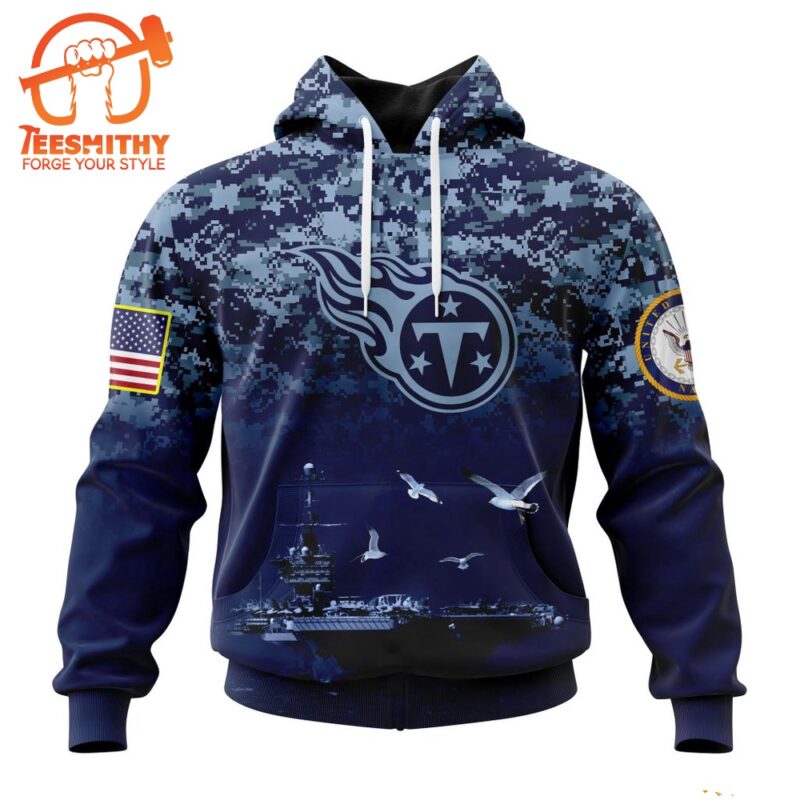 Personalized NFL Tennessee Titans Honor US Navy Veterans Design Hoodie 1