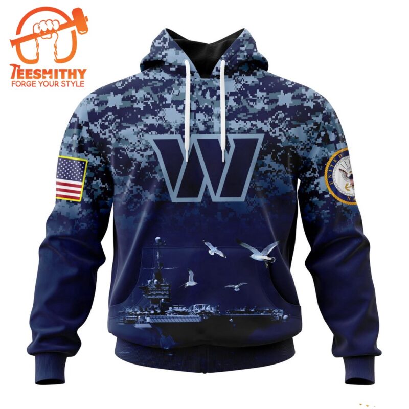 Personalized NFL Washington Commanders Honor US Navy Veterans Design Hoodie 1