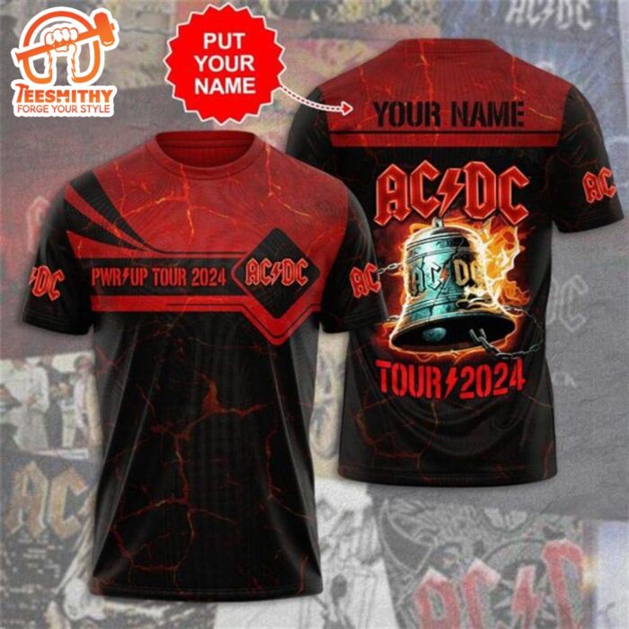 Personalized Pwr Up Tour 2024 AC DC Design 3D T-Shirt - Teesmithy