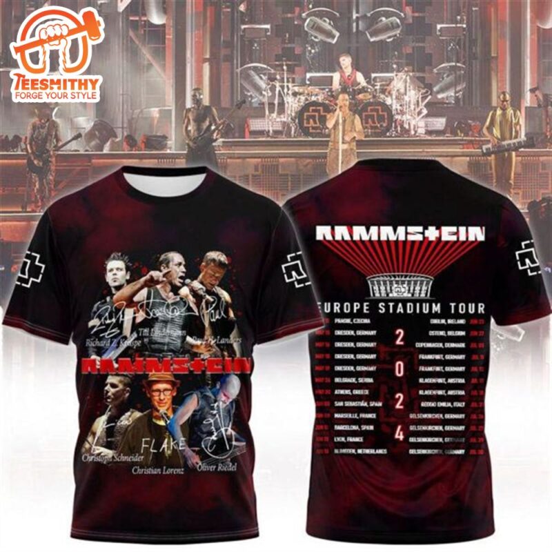 Rammstein Siganture Europe Stadium Tour 2024 3D T Shirt