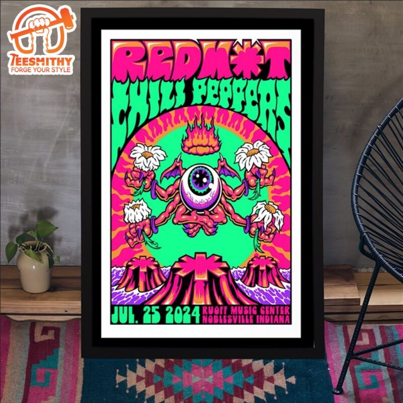 Red Hot Chili Peppers In Noblesville IN On July 25 2024 Tour Poster Canvas