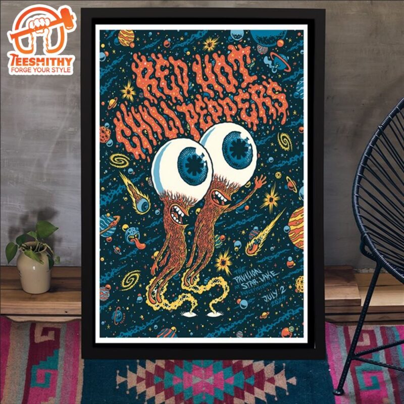 Red Hot Chili Peppers The Pavilion At Star Lake Burgettstown PA July 2 2024 Show Poster