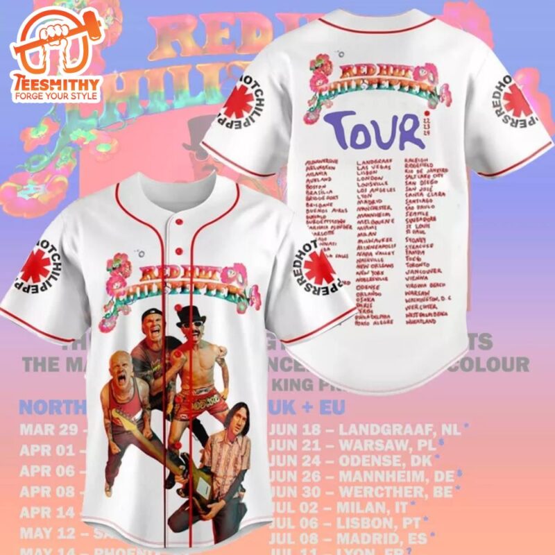 Red Hot Chili Peppers The Unlimited Love Tour 2022 2024 Baseball Jersey Shirt