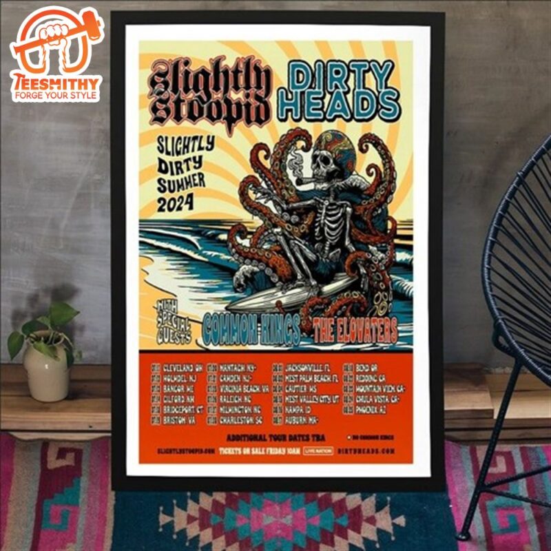 Slightly Stoopid And Dirty Heads Announce Slightly Dirty Summer Tour 2024 Poster Canvas