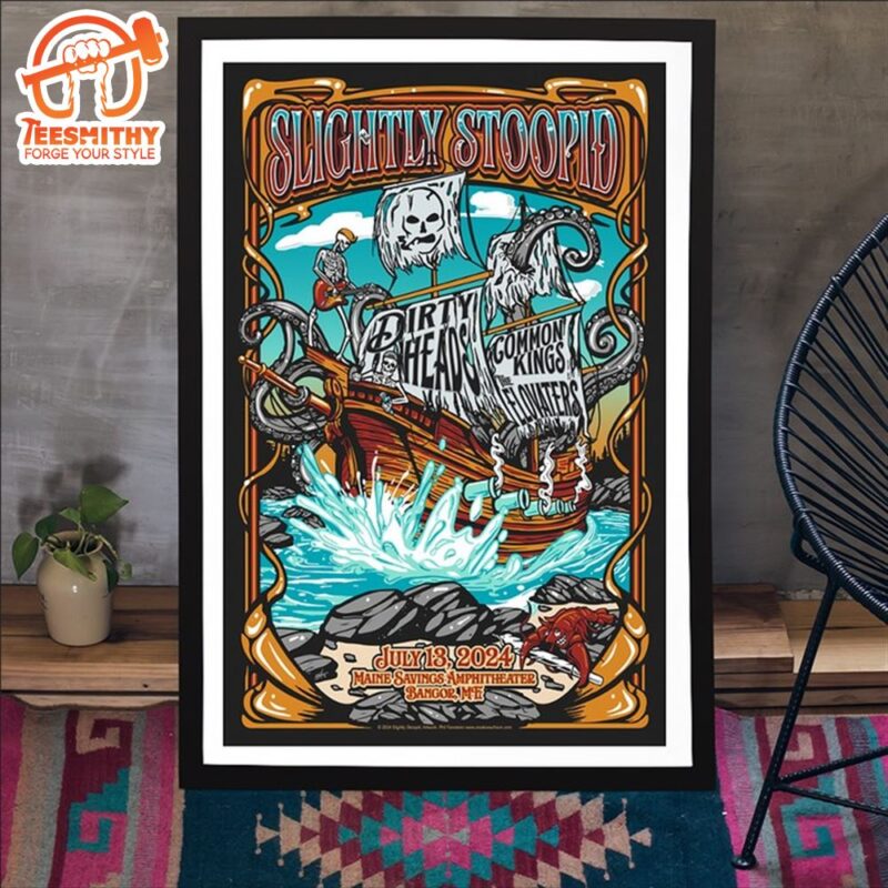 Slightly Stoopid July 13 2024 Maine Savings Amphitheater Bangor ME Poster Canvas