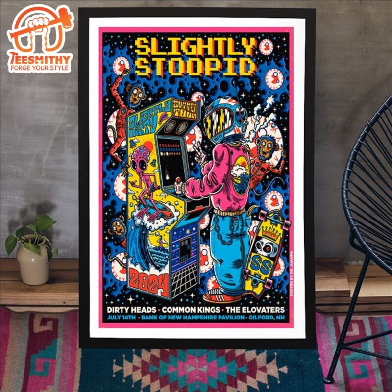 Slightly Stoopid July 14 2024 Bank Of New Hampshire Pavilion Gilford NH Concert Poster Canvas
