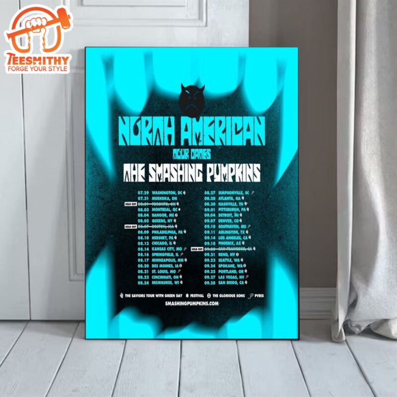 The Smashing Pumpkins 2024 Tour North American Poster Canvas