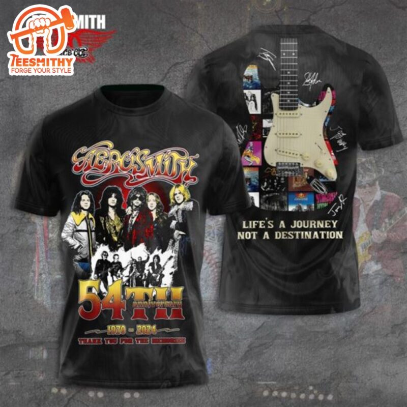Aerosmith 54th Years 1970 2024 3D Apparel Shirt