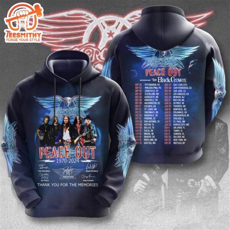 Aerosmith Tour 2024 Peace Out 1970 2024 3D Hoodie