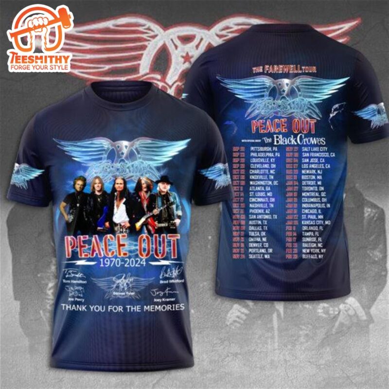 Aerosmith Tour 2024 Peace Out 1970 2024 3D Shirt